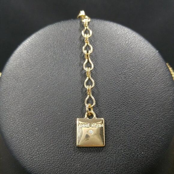 ANNE KLEIN Necklace Gold Tone Metal Mesh Chain, Silver Charms, 19 Inches - Picture 7 of 11